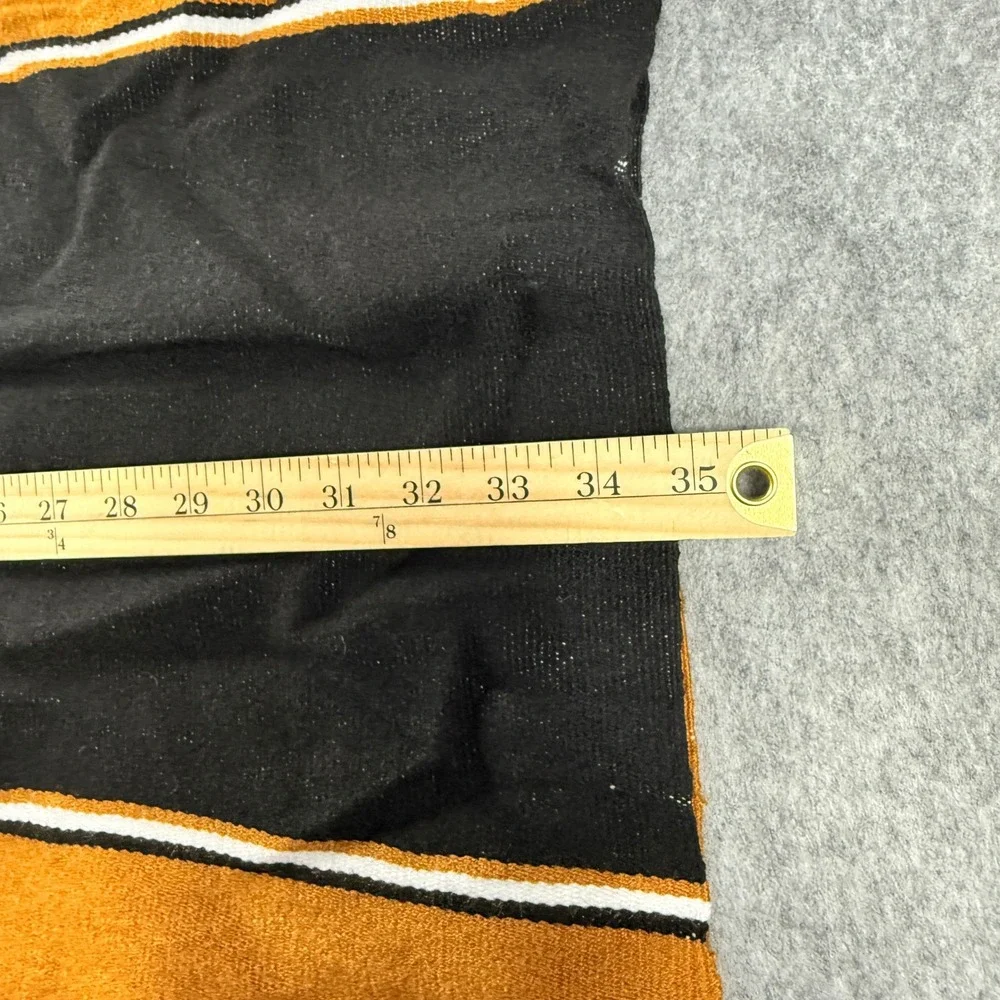 New Orleans Saints NFL Poncho Mexican Serape Black Gold Striped Fringed One Size